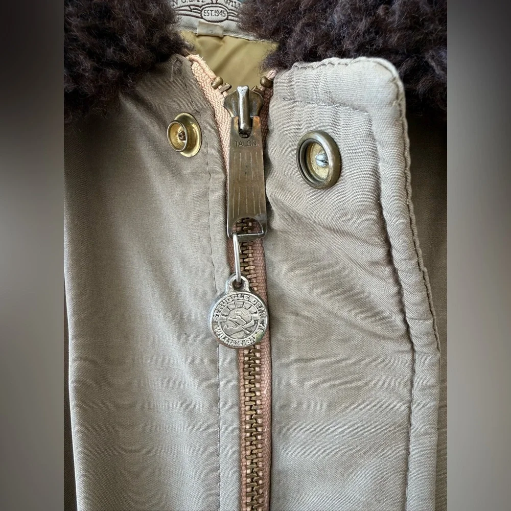 Vintage Struggle Gear Shearling Collar Bomber Jacket • Size 42 • Made in USA - Picture 4 of 5